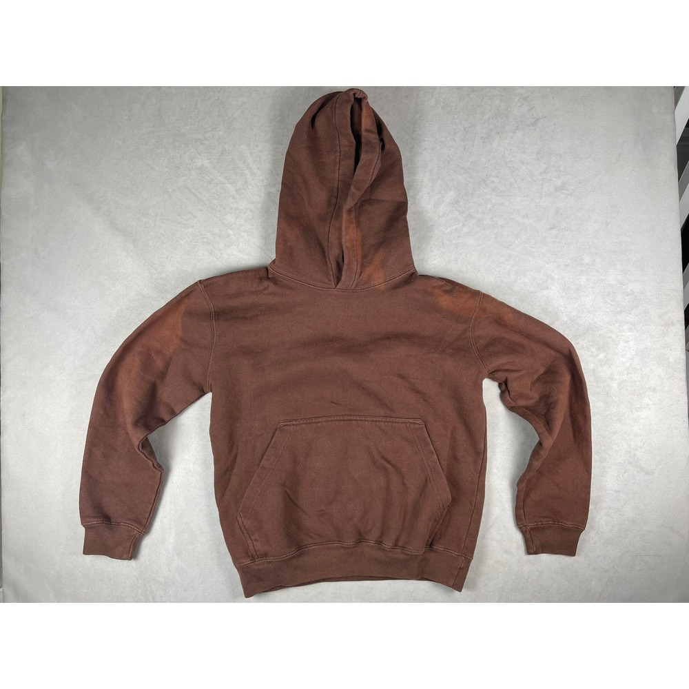 Eastbay Mens Medium Brown Fleece Pullover Hoodie Sun Faded Distressed‎ Athletic
